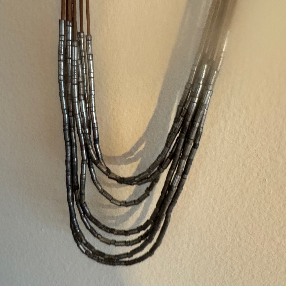 Boho Statement Necklace: Silver-Tone Multi-Strand… - image 6